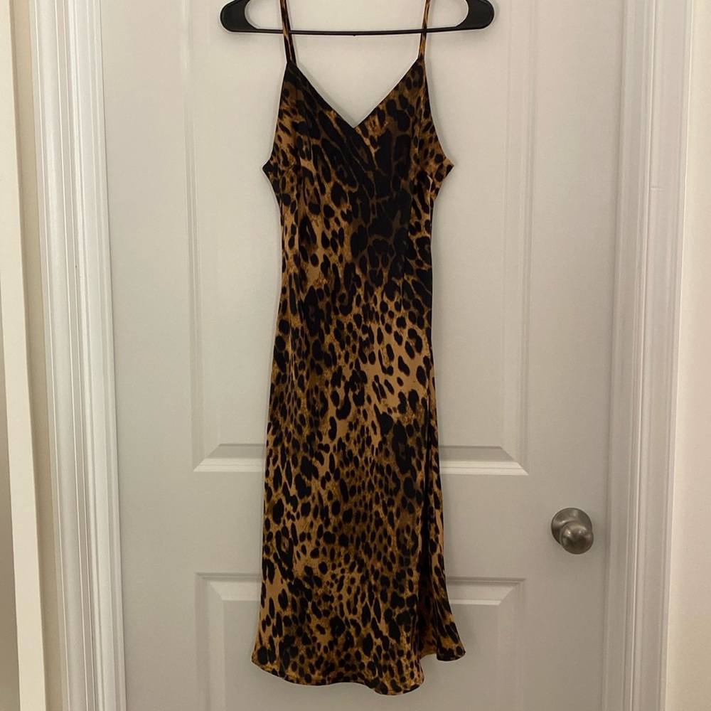 Silky leopard print dress